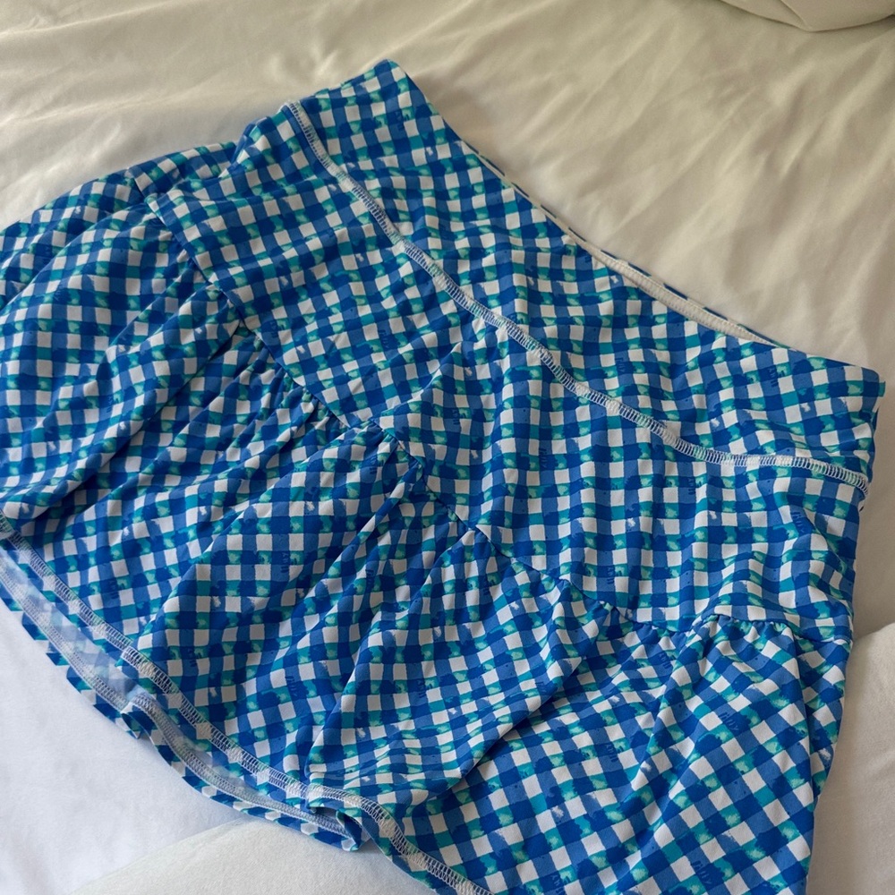 Lilly Pulitzer Blue and White Gingham Mini Skirt - Picture 2 of 4